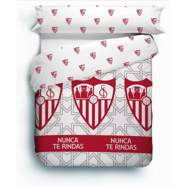 Sevilla Fútbol Club juego de funda nórdica y almohada para cama de 90cm producto oficial. 90FNSFC78932 - 1