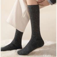 Calcetines Largos De Lana Suave Para Mujer Otoño Invierno Cashmere Solido Tejidos Gruesos Calientes Y Suaves Calcetines Casuales De Rodilla Para Niñas - details 4