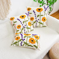 Funda De Cojín Elegante Con Bordado De Flores En Estilo Étnico Decoración Para El Hogar Sin Núcleo De Cojín 100% Poliéster - details 4