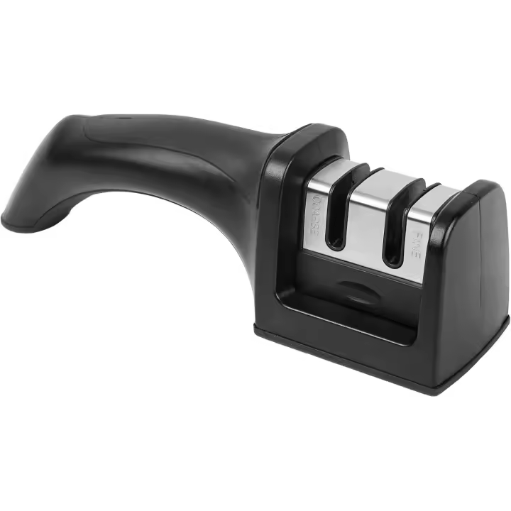 Afilador de cuchillos profesional, manual premium de dos etapas con diseño ergonómico y antideslizante (negro) - 1