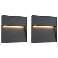 vidaXL Lámpara de pared LED de exterior aluminio fundido negro Cantidad de bombillas Rectangular, Cuadrado, Circular - details 1