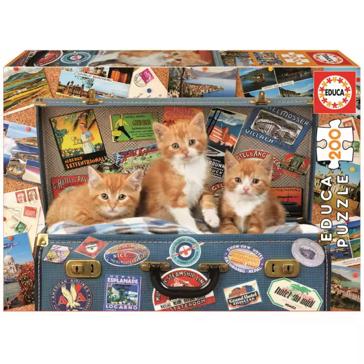 Puzzle 200 piezas Gatitos Viajeros (Educa 18065) - 1