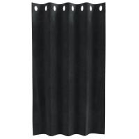 Cortinas opacas vidaXL con ojales 2 pcs de terciopelo negro - details 2