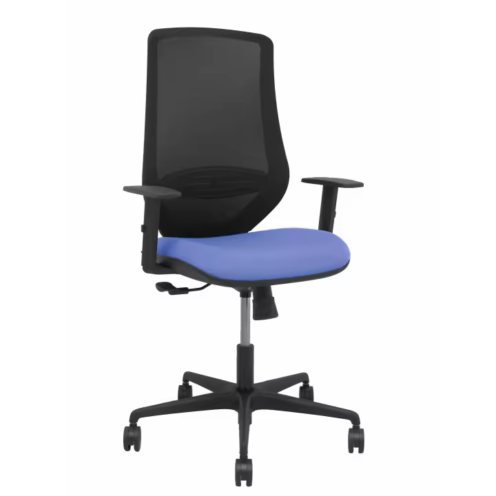 Silla Mardos sincro malla negra bali azul claro brazo regulable - 1