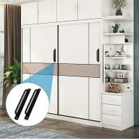 Manija de Puerta 2 piezas Manija de Puerta Negra Aleación de Aluminio Manija de Puerta corrediza pesada para Puerta Interior Exterior Puerta de Granero Armario Dormitorio con 4 tornillos,Negro,244MM - details 2