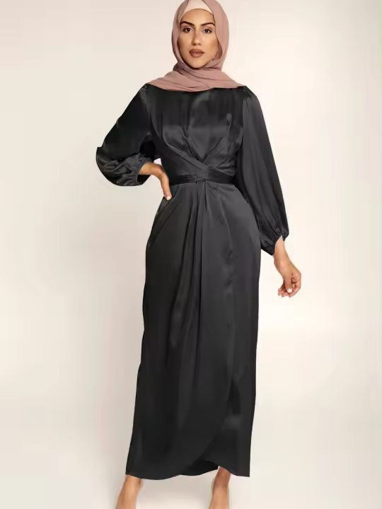 Vestido De Túnica Irregular Suave Y Bonito Para Primavera 2024 Moda Indie Folk Cuello En V Manga Regular Largo Hasta El Tobillo - 1
