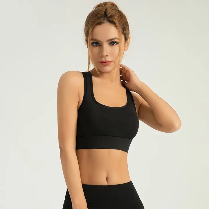 Mov-El melocotón de pecho El sujetador Deportivo para la parte posterior a prueba de choques de alta resistencia de la yoga de la aptitud de las mujeres se diviértete El sujetador - 1