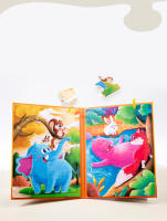Libro De Rompecabezas Montessori Para Bebés Y Niños Juego De Aprendizaje Prescolar En Madera Dinosaurio Y Escena De Granja Animal - details 7