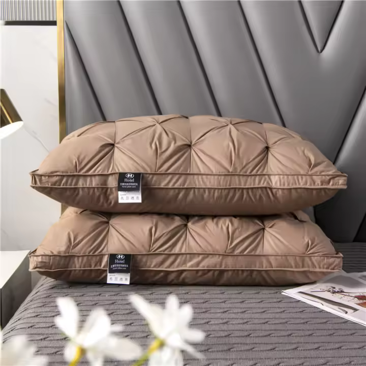 Almohada De Plumas De Ganso Blanca 100% Almohada De Soporte Cervical Para Descanso Hotel Estar Estilo De Almohada De Lujo - 1