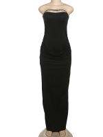 Vestido Maxi Sin Mangas Para Mujer Kliou Elegante Clásico Para Banquete Vestido Conciso Ajustado Corporal Vestido De Noche De Verano De Polyester Y Spandex - details 1