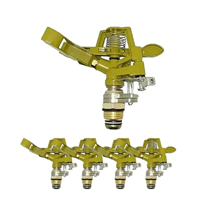 SUINGA Pack 5 Aspersor de riego latón zinc 1/2'' ajustable | Alcance 7-12,5 m | Caudal 9-20 litros/minuto | Aspersor agrícola - 1