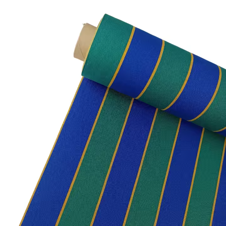 Toldo-Tela por Metros-Rayas Lona Acrílica Toldo Protección UV, Raya Verde-Azul 320 Ancho-GADETEX - 1