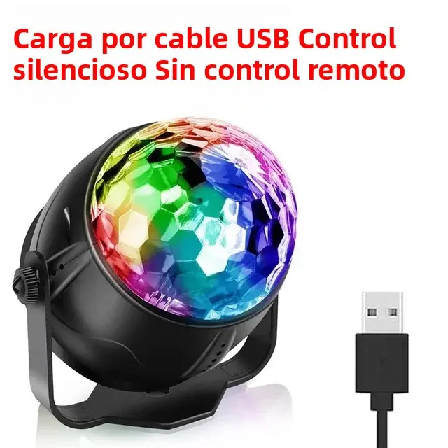 Luz De Escenario LED Disco Rotación DJ Bola Estroboscópica Control Remoto Sonido Magia Danza Coche RGB Regalo De Navidad Fiesta Club Mostrador Láser - 1