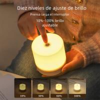 Lámpara De Noche LED Recargable Toque USB Para Dormitorio Luz De Lectura Con Protección Ocular 3 Colores Regulable Sin Pasos - details 2