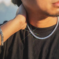 Collar Corto De Imitación De Diamante Para Hombres Y Mujeres Joyería De Moda Hip Hop CZ Tennis Collar Sin Cadena Para Fiestas - details 2