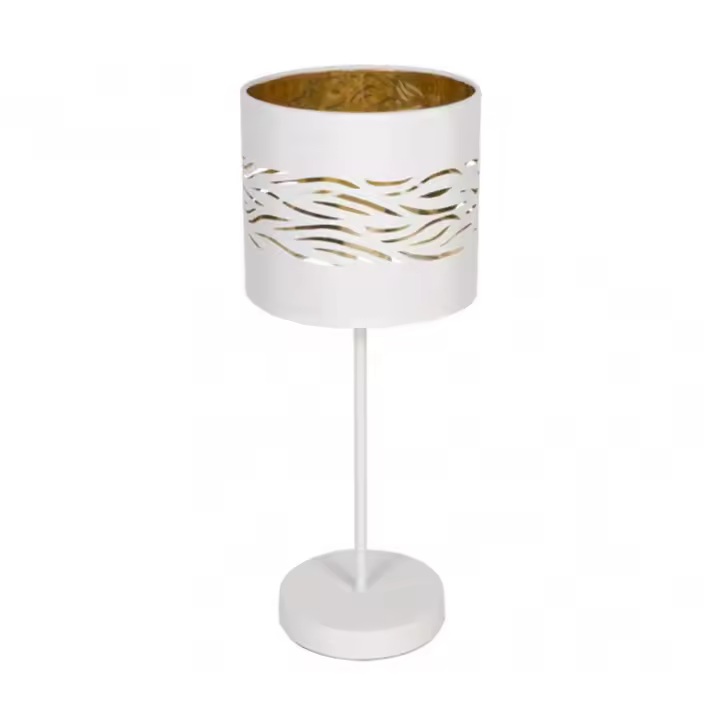 Lámpara de Mesa FABRILAMP Sobremesa Niebla 1xe14 Blanco/Blanco-Oro 43x17x17 Cm - Diseño Elegante - 1