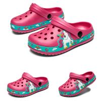 Nuevos Zapatos De Jardín Para Niños Con Diseño De Unicornio Y Dinosaurio Sandalias Planas De Playa Antideslizantes Transpirables Para Verano Talla Ajustable Para Edad 3-6 Años - details 2