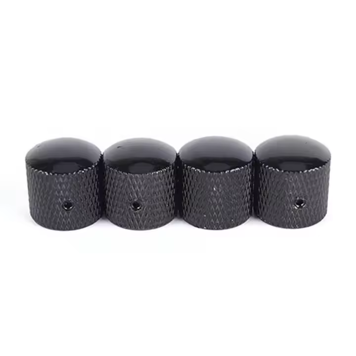 Juego De 4 Piezas De Control De Volumen Y Timbre En Metal Plateado Oro Negro Para Guitarra Eléctrica Y Bajo Dome Knobs - 1