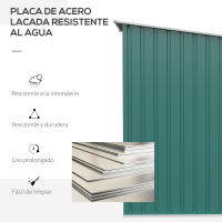 Outsunny Caseta de Jardín 0,92 m² 100x103x160 cm Cobertizo Exterior de Acero Galvanizado con Puerta Cerradura y Techo Inclinado para Almacenamiento de Herramientas - details 4