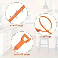 2pcs Herramienta De Limpieza Para Desobstruir Tuberías De Cocina Y Toilette Eliminador De Pelos Para Grifos Y Drenajes Ecológica Y Resistente Al Agua - details 6