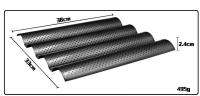 Horno Nonstick Para Panadería Molde De Baguette Ondulado Placa De Hornear De Acero Inoxidable Con 2/3/4 Ranuras Herramienta De Pastelería - details 15