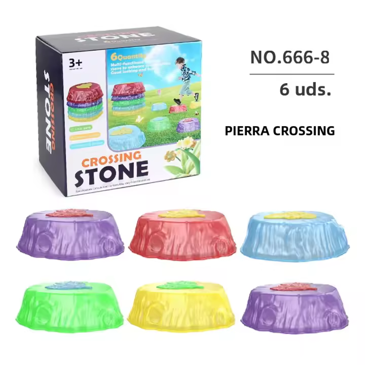 Piedras Luminosas Para Jardín 6/8 Piezas Juguete De Entrenamiento Sensorial Para Niños Tablero De Equilibrio Para Preescolar Camino De Obstáculos Para Interior Y Exterior - 1