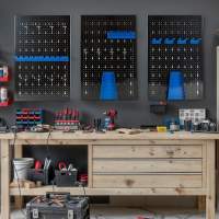 AREBOS Pared Herramientas Pared Perforada Pared Taller Pared Metálica 17 Piezas - details 11