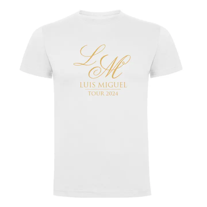 Camiseta Tour 2024 de Luis Miguel para hombre, blanca - 1