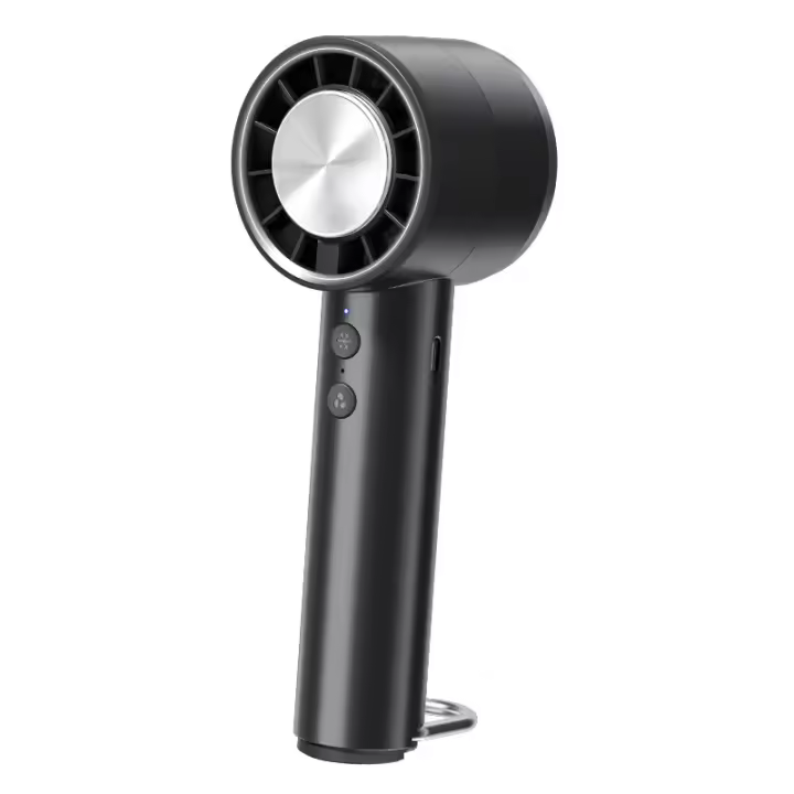 Mini ventilador portátil de mano con función de compresión de hielo, 4000 mAh, ventilador de mano recargable por USB con 5 velocidades para viajes, camping, oficina en casa, color negro - 1