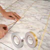Pegatinas De Azulejos Autoadhesivas Impermeables Para Piso Y Pared Espaciamiento De Juntas En Oro Y Plata Decoración Del Hogar - details 3