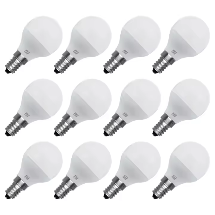 ORION91 Pack x 10 Bombilla LED G45 E14 Esférica 6w (=40w) 470lm Blanco Cálido 3000k 10000h Foco Iluminación Aplique Lámpara Bombilla - Orion91 Simply - 1