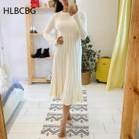 New Chic Mujer Largo Nudo Maxi Sudadera Vestido Otoño Invierno Tejido a Linea Espesor Ribbed Vestido Preppy Estilo Navidad Oficina Fiesta - details 0