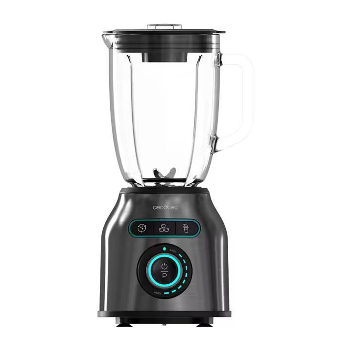 Batidora de vaso Cecotec Power Black Titanium 2200MAX Smooth, acabados en acero inoxidable, 2200 W potencia máxima, cuchilla con recubrimiento de titanio negro, 1,75 Litros capacidad. - 1