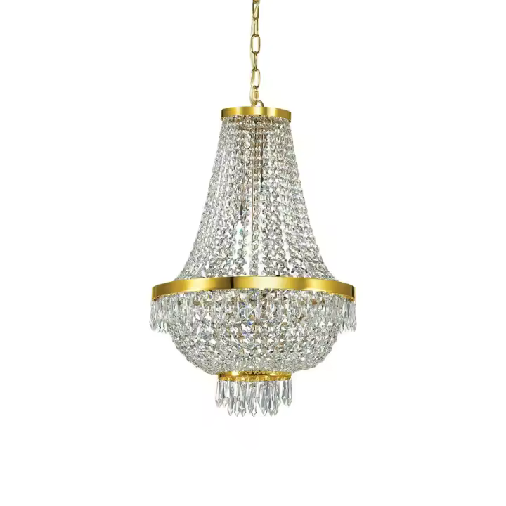 Clásica lámpara de metal César-Oro de Cristal 9 Luces G9 3W 3000K Luz Caliente - 1