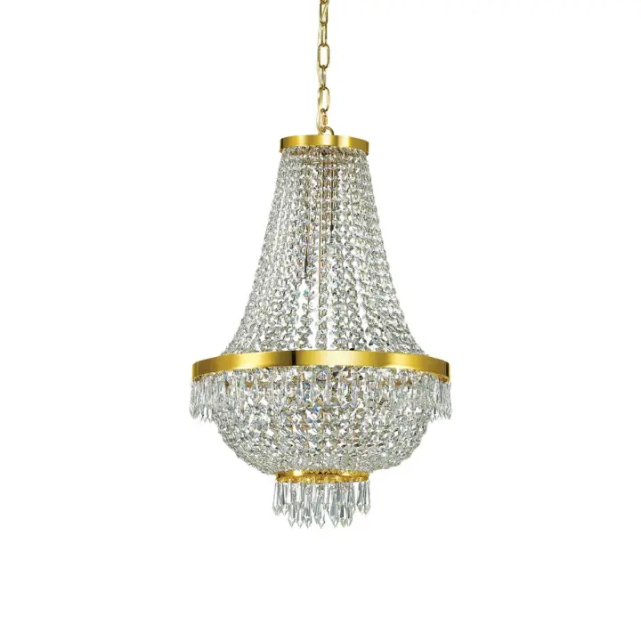 Clásica lámpara de metal César-Oro de Cristal 9 Luces G9 3W 3000K Luz Caliente - 1