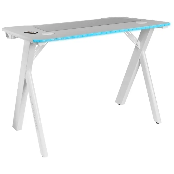 Mars Gaming MGD100RGB, Mesa Gaming RGB 100cm, Alfombrilla XXL, Soportes Externos, Mando a Distancia, Mesa RGB Negro, Rosa o Blanco - 1