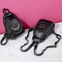 Mochila Pequeña De Cuero Genuino Para Mujer Bolso De Hombro Suave De Cuero Oveja De Alta Calidad Moda Escuela Para Teenager Chicas - details 1