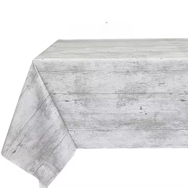 Mantel PVC, Mantel de hule, Tapete de cocina, Impermeable, Para mesa rectangular, Fácil de limpiar, veta de madera gris - 1
