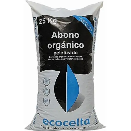 Ecocelta Abono Orgánico Peletizado 25kg - Certificado Ecológico para Frutales, Viñedo, Hortícola y Césped - 1
