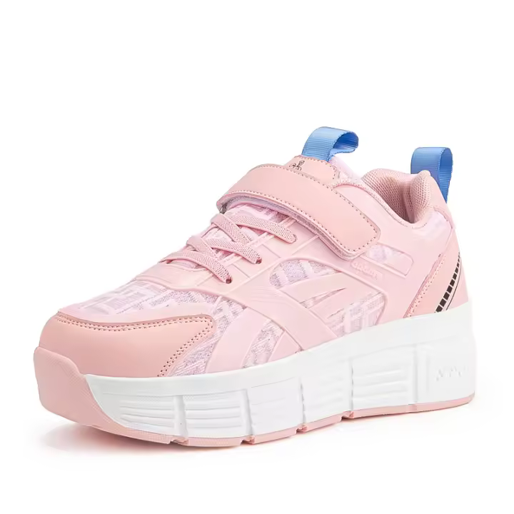 Zapatos De Patinaje Para Niños 2024 Nuevos Primavera Otoño Doble Rueda Deportivos Respirables Talla True Fit Material Superior Cuero - 1