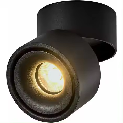 Focos de techo LED de 10 W, lámpara ajustable con ángulo ajustable, diseño moderno (negro-3000 K) - 1