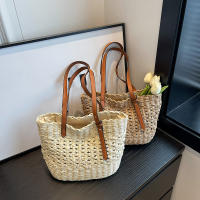 Bolso De Hombro Para Mujer Casual De Rotura Gran Capacidad Tejido De Paja De Verano Bolso De Playa Bolso De Viaje Para Dama - details 11