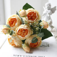 1 Rama De Púas De Seda En Blanco Para Decoración De Hogar Accesorios De Boda Fiesta DIY Pompones Rosas Artificiales Plantas Falsas Para Scrapbook - details 9