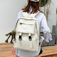 Mochila Preppy Para Estudiantes Gran Capacidad Botón Viaje Sólida Simple Harajuku Chic Moda Retro Unisex Alta Calle - details 6