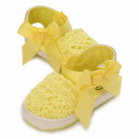 Zapatillas De Verano Para Bebés Niñas 0-18M Con Lazo Casual Sandalias Suave Cómodas Para Primeros Pasos Material Transpirable Tela Y Algodón - details 7