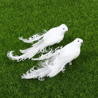 Pájaros Artificiales De Pluma De Espuma Blanca Doves Mini Decoración De Pájaros Para El Jardín Y Artesanía - details 4