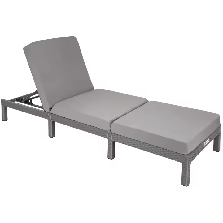Tectake - Tumbona de poliratán SOFÍA, Fácil de limpiar, Diseño muy bonito y elegante, Respaldo ajustable en 6 posiciones - 1