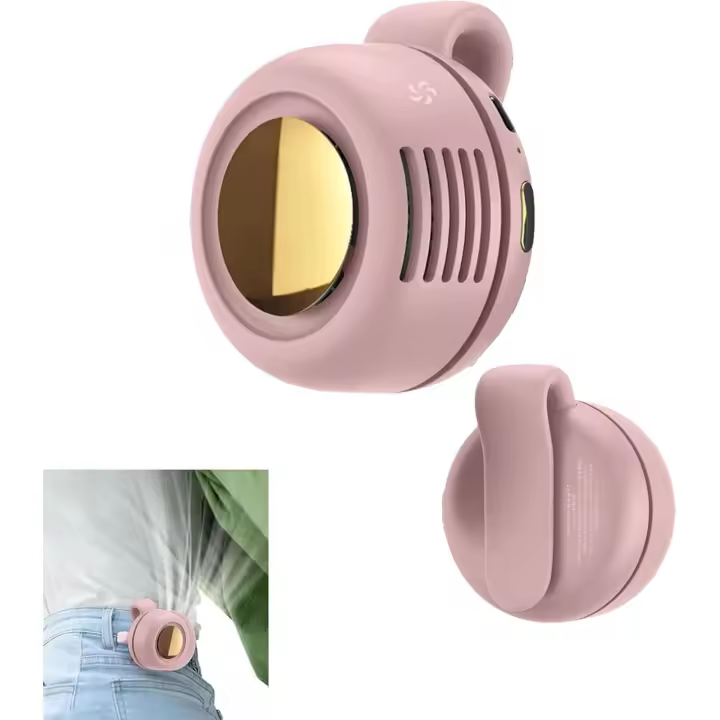 Ventilador de cuello pequeño Whirlwind con clip, portátil, de 3 velocidades y manos libres, funciona con batería recargable para viajes y acampadas al aire libre (blanco) - 1