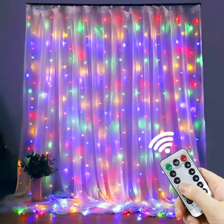 Luces De Garland LED Para Cortina 8 Modos Control Remoto USB Decoración De Boda Navidad Festival Cadena De Luces Fairy - 1