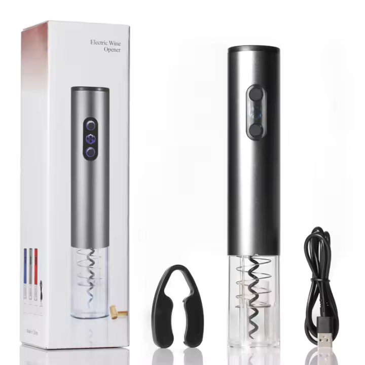 Apretador De Botellas Eléctrico Rojo Cortador De Sellado De Vino Automático Aperturador De Botellas Y Latas Para La Cocina Y El Hogar Accesorios De Cocina - 1